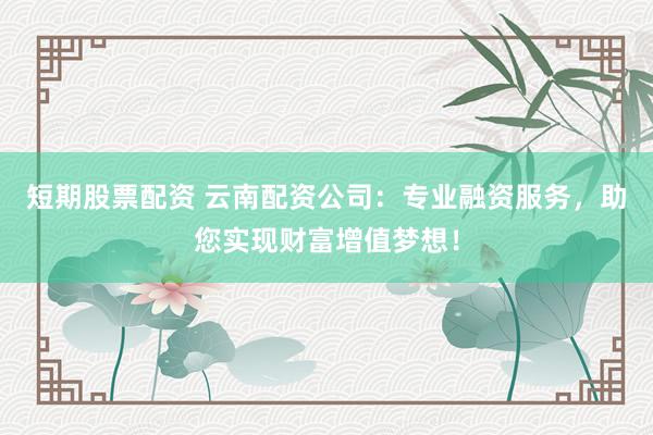 短期股票配资 云南配资公司：专业融资服务，助您实现财富增值梦想！