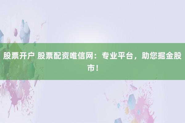 股票开户 股票配资唯信网：专业平台，助您掘金股市！