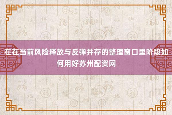 在在当前风险释放与反弹并存的整理窗口里阶段如何用好苏州配资网
