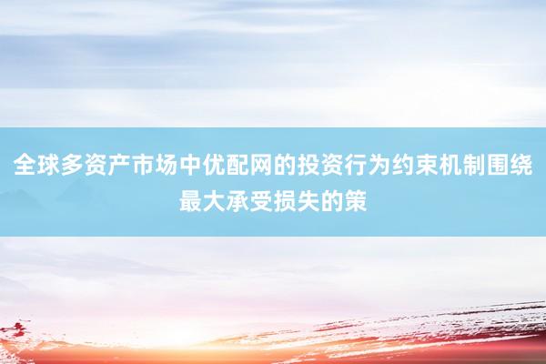 全球多资产市场中优配网的投资行为约束机制围绕最大承受损失的策