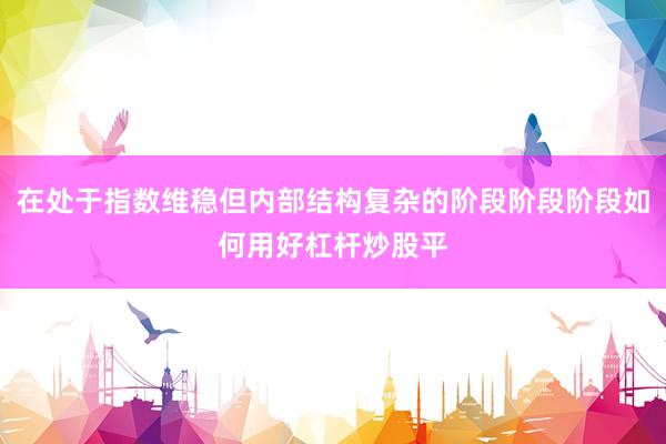 在处于指数维稳但内部结构复杂的阶段阶段阶段如何用好杠杆炒股平
