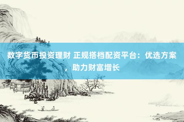 数字货币投资理财 正规搭档配资平台：优选方案，助力财富增长
