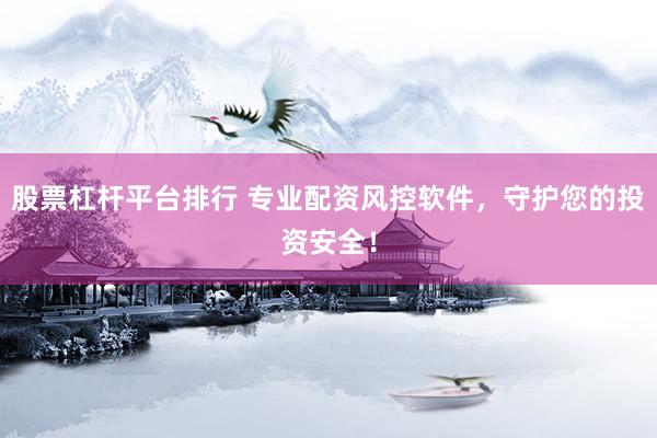 股票杠杆平台排行 专业配资风控软件，守护您的投资安全！