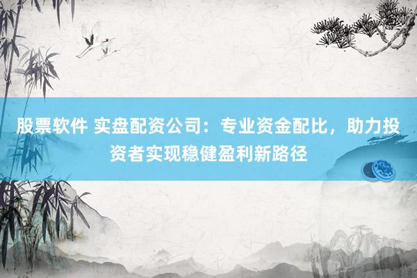股票软件 实盘配资公司：专业资金配比，助力投资者实现稳健盈利新路径