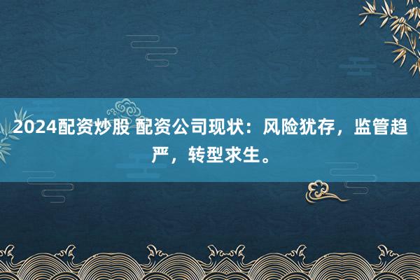 2024配资炒股 配资公司现状：风险犹存，监管趋严，转型求生。