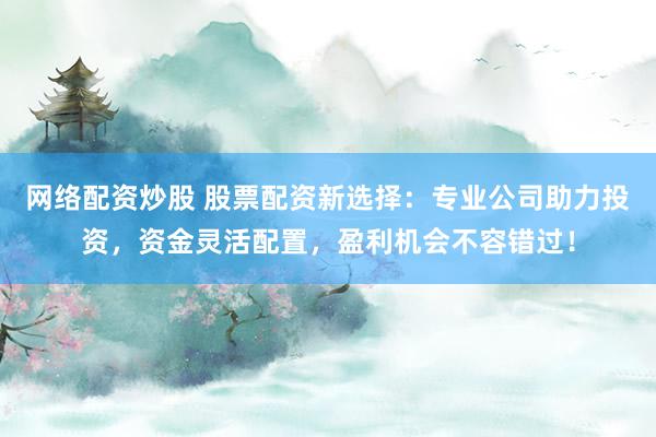 网络配资炒股 股票配资新选择：专业公司助力投资，资金灵活配置，盈利机会不容错过！